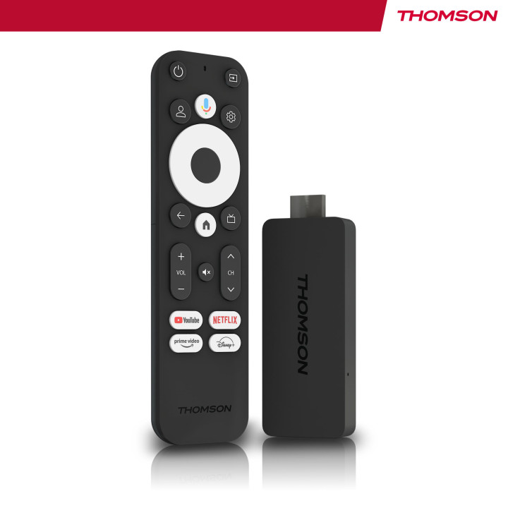 Streaming стик Thomson 4K UHD, 4K (3840 x 2160), Quad-Core Cortex-A35 2GHz, ARM Mali-G31 MP2, 2GB RAM, 8GB Flash, Google TV - 1