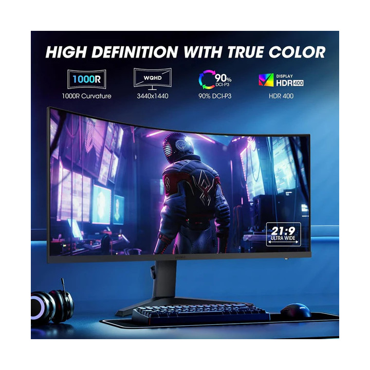 Монитор KOORUI 34E6UC, 34" UWQHD VA 165Hz, HDR400 - 2
