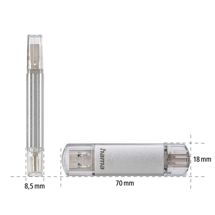 USB памет HAMA Laeta, 32GB USB 3.1, USB-A/USB-C, 40MB/s, сребрист - HAMA-124162 - 7