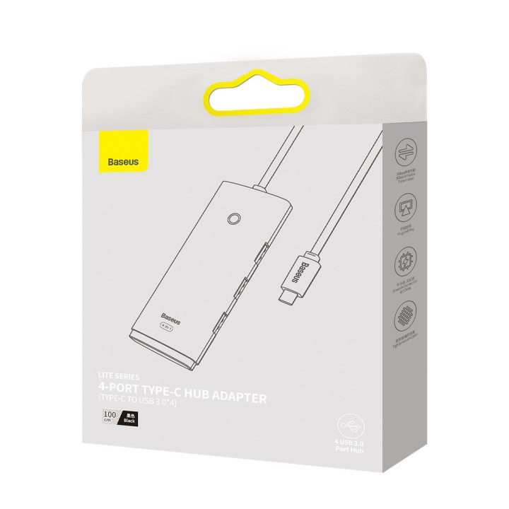 USB хъб Baseus Lite Series, 4x USB 3.0, 1m - WKQX030401 - 8