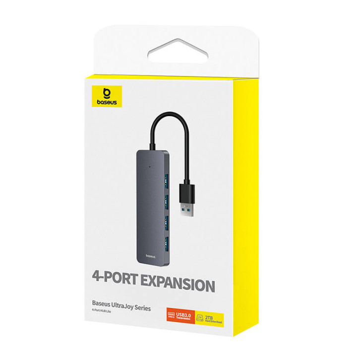 USB хъб Baseus UltraJoy Lite, 4 портов USB 3.0, 15 см кабел, сив - B0005280B811-00 - 8