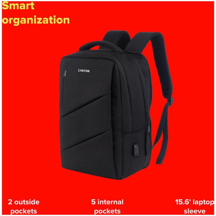 Раница за лаптоп Canyon BPE-5 за 15.6", червен - CNS-BPE5BD1