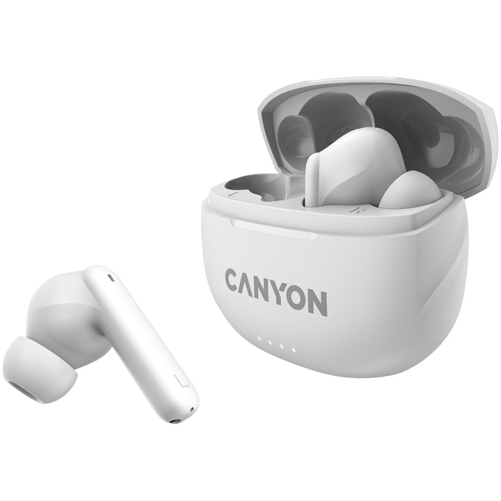 Bluetooth слушалки с микрофон Canyon TWS-8, BT V5.3 BT V5.3 JL 6976D4, бял - CNS-TWS8W