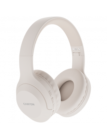 Bluetooth слушалки с микрофон Canyon BTHS-3, BT V5.1 JL6956, Beige - CNS-CBTHS3BE