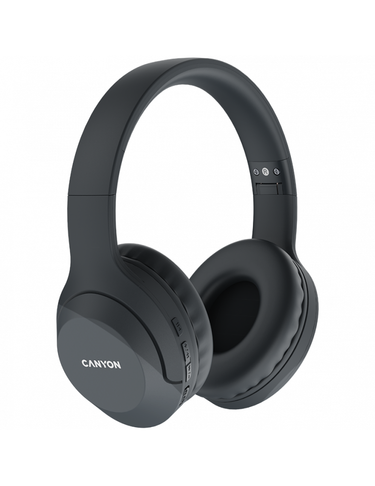 Bluetooth слушалки с микрофон Canyon BTHS-3, BT V5.1 JL6956, Dark grey - CNS-CBTHS3DG