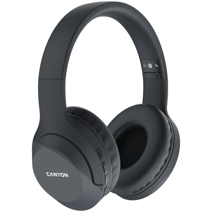 Bluetooth слушалки с микрофон Canyon BTHS-3, BT V5.1 JL6956, Dark grey - CNS-CBTHS3DG