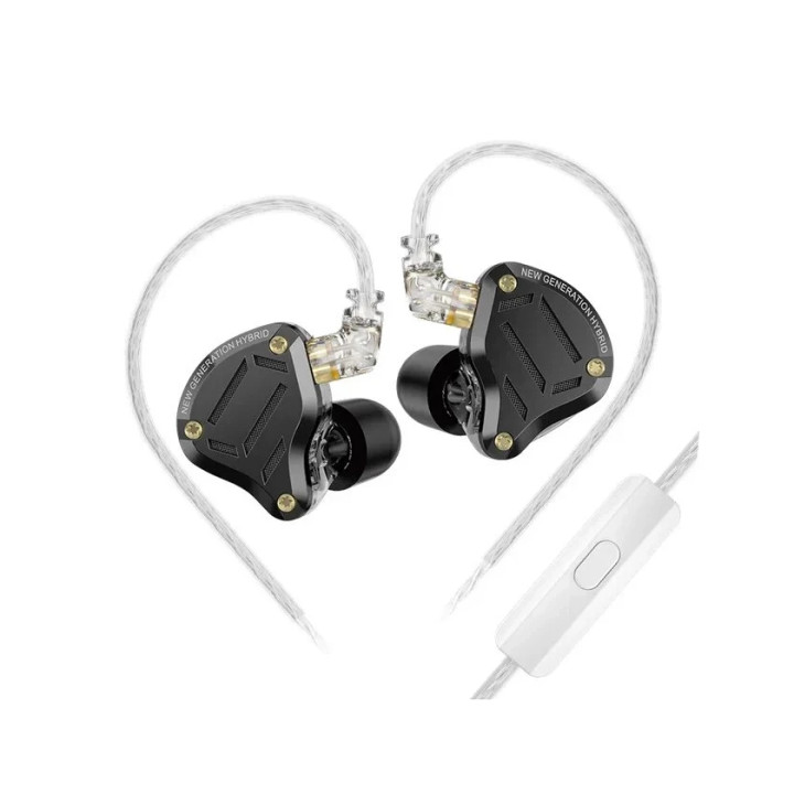 Професионални In-Ear слушалки Monitors KZ ZS10 PRO 2, 10mm динамичен драйвер, двойни балансирани арматури, микрофон, черни - 6.0