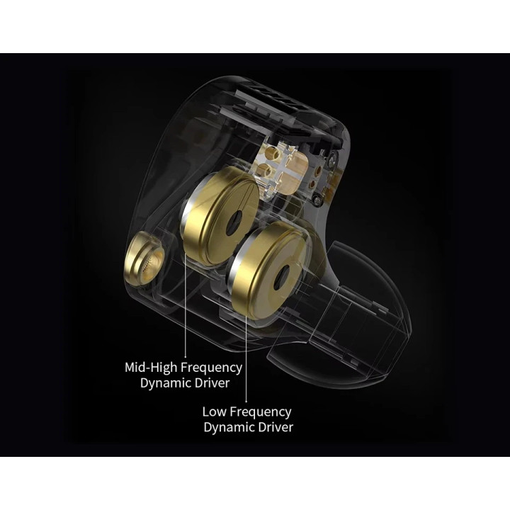 Професионални слушалки In-Ear Monitors KZ Castor Pro, 10mm двойни динамични драйвери, 103dB чувствителност, 16-22Ω импеданс, 3.5