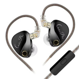 Професионални In-Ear Monitor слушалки KZ Castor Pro, 10mm двойни динамични драйвери, 20Hz - 40000Hz, микрофон, сив - 6.01.02.031