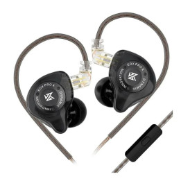 Професионални In-Ear слушалки KZ EDX PRO X, 10mm динамичен драйвер, 20Hz-40kHz, 108dB чувствителност, микрофон, черни - 6.01.02.