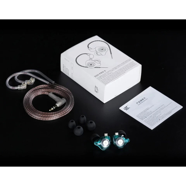 Професионални In-Ear слушалки KZ EDX PRO X, 10mm динамичен драйвер, 20Hz-40kHz, 108dB чувствителност, микрофон, черни - 6.01.02.