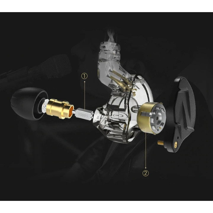 Професионални In-Ear слушалки KZ ZSN PRO X, 10mm динамичен драйвер, хибридна технология, микрофон, черни - 6.01.02.0067 - 7