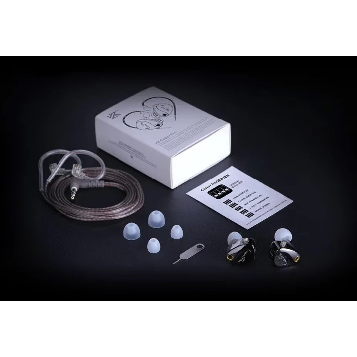Професионални In-Ear слушалки KZ Castor Pro Silver, 10mm двойни динамични драйвери, 20Hz-40kHz, 104dB, микрофон, 1.2m кабел - 6.