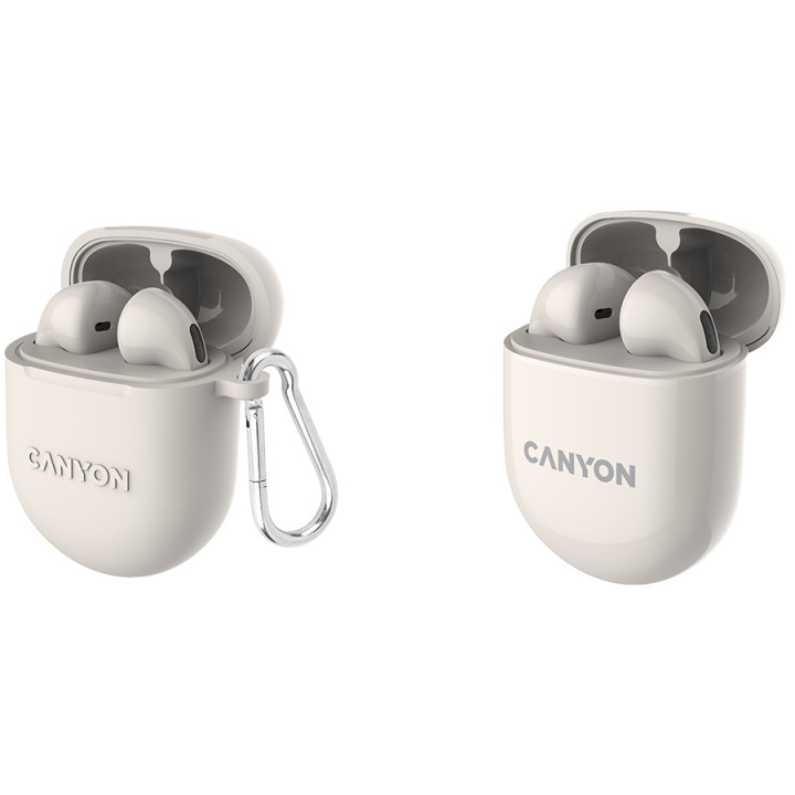 Bluetooth слушалки с микрофон Canyon TWS-6, BT V5.3 JL 6976D4, Beige - CNS-TWS6BE