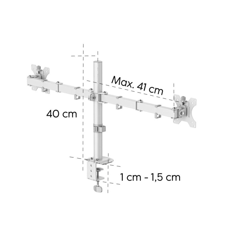 Стойка за монитор HAMA, двойна, регулируема 13" - 35", VESA 75x75/100x100, 24kg - HAMA-220904 - 3