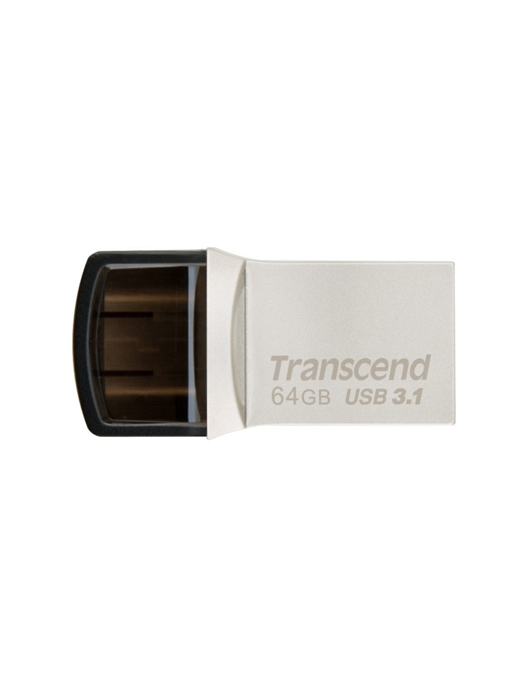 Флаш памет 64GB Transcend JETFLASH 890S, USB 3.1 Type C, Silver Plating