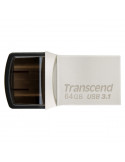Флаш памет 64GB Transcend JETFLASH 890S, USB 3.1 Type C, Silver Plating