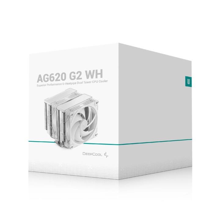 Охладител за процесор DeepCool AG620 G2, Въздушно охлаждане, Dual-Tower, LGA1700/LGA1851/AM4/AM5, бял - R-AG620-WHNPMG2-G - 9