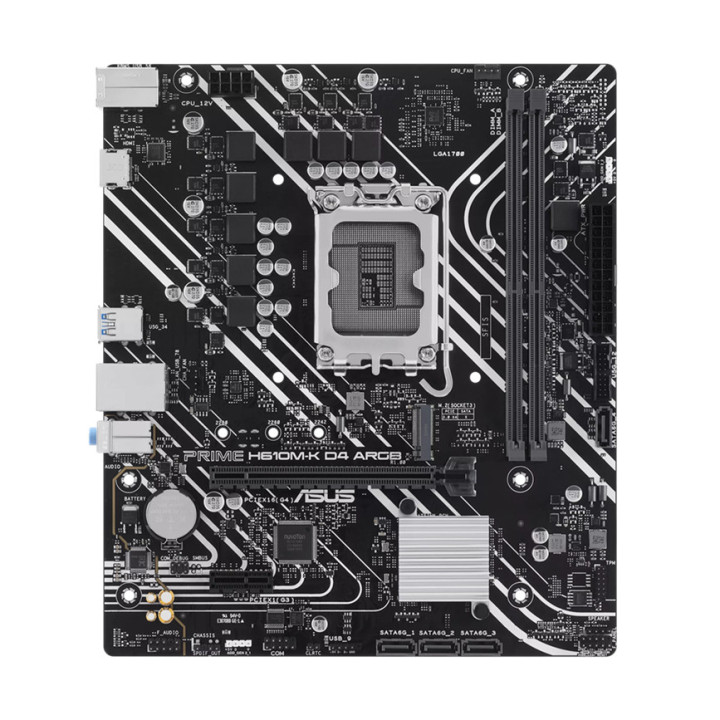 Дънна платка ASUS PRIME H610M-K D4 ARGB, LGA1700, DDR4 3200, micro-ATX - 90MB1HN0-M0EAY0 - 2