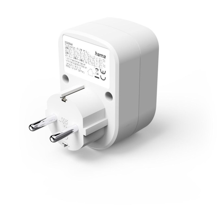 Мулти-контакт HAMA 3-портов, 1x USB-C PD 30W, 1x USB-A, 1x Шуко, 3680W макс - HAMA-223343 - 4