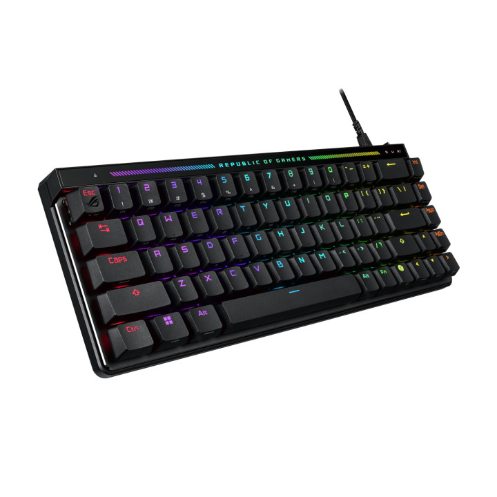 Геймърска механична клавиатура ASUS ROG Falchion Ace, ROG HFX Magnetic Switches, RGB (16,8M), 65%, Черен - 90MP03VE-BKUA20 - 3