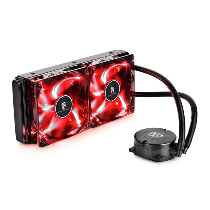 Водно охлаждане за процесор DeepCool Maelstrom 240Т с червена подсветка