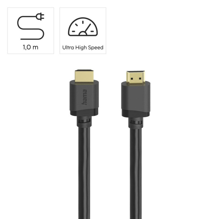 Кабел HAMA, HDMI мъжко-HDMI мъжко, 8K 60Hz / 4K 120Hz, 48 Gbit/s, Ethernet, позлатени конектори, 1 м - HAMA-202027 - 7