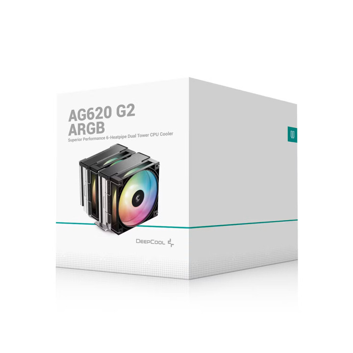 Охладител за процесор DeepCool AG620 G2 ARGB, 2x120mm ARGB вентилатора, TDP 270W - R-AG620-BKAMMG2-G - 6