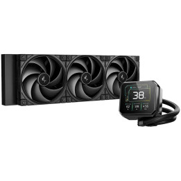 Водно охлаждане за процесор DeepCool SPARTACUS 420, 420mm, 3x140mm вентилатори, 3.4" IPS LCD екран - R-SPT420-BKDSMP-G-1 - 1