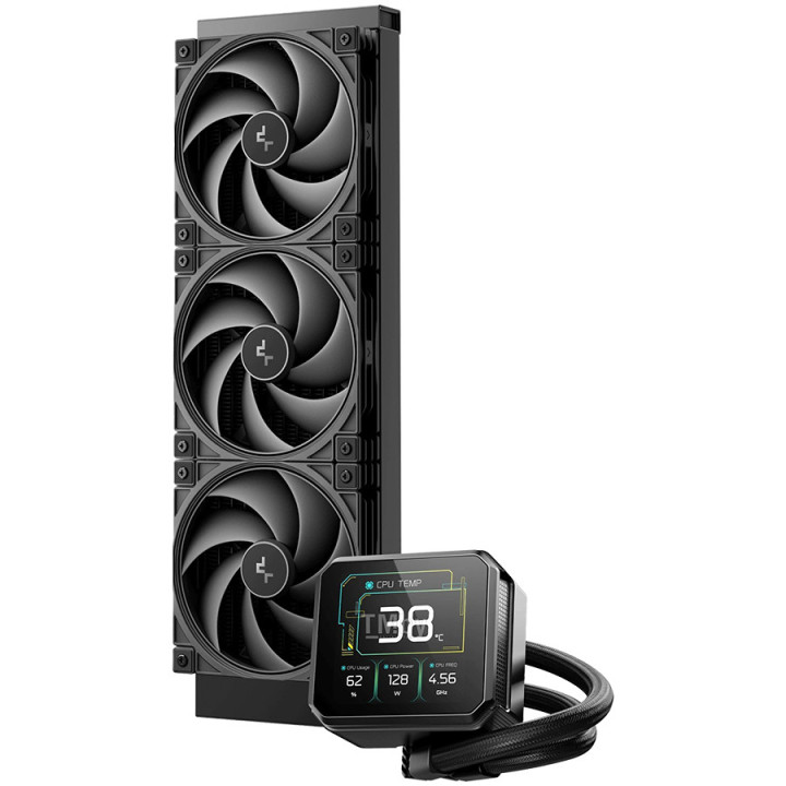 Водно охлаждане за процесор DeepCool SPARTACUS 420, 420mm, 3x140mm вентилатори, 3.4" IPS LCD екран - R-SPT420-BKDSMP-G-1 - 2