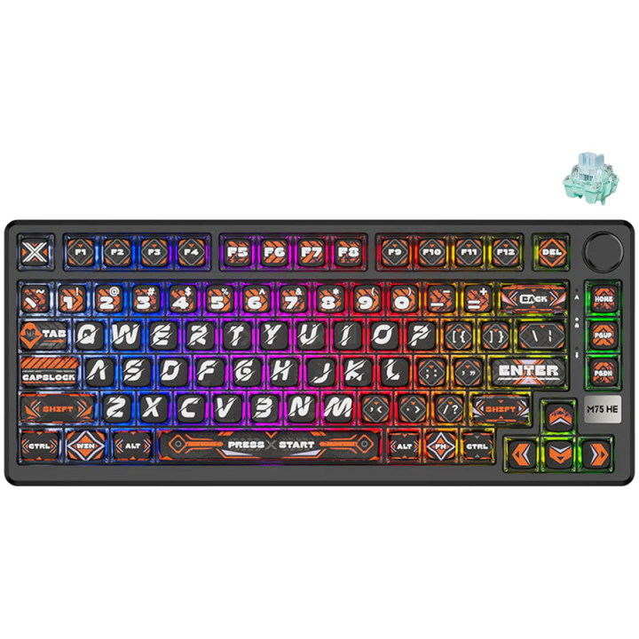 Механична геймърска клавиатура ROYAL KLUDGE RKM75 HE Hephaestus, Mint Switch - RK-M75HE-HEPHST-MINTSW-US - 1