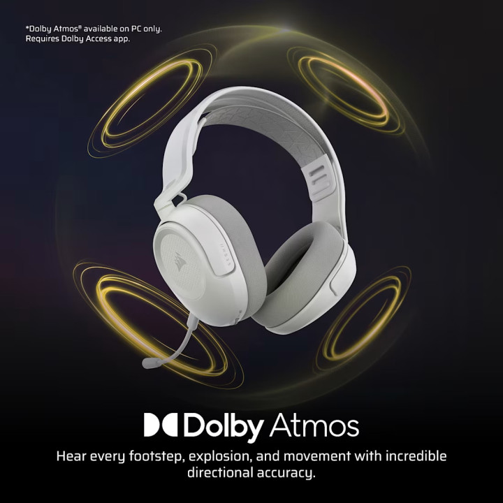 Безжична геймърска мишка CORSAIR HS35 V3 White - CA-9011402-WW - 5