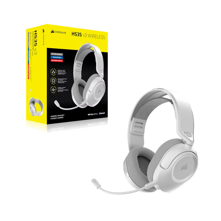 Безжична геймърска мишка CORSAIR HS35 V3 White - CA-9011402-WW - 9