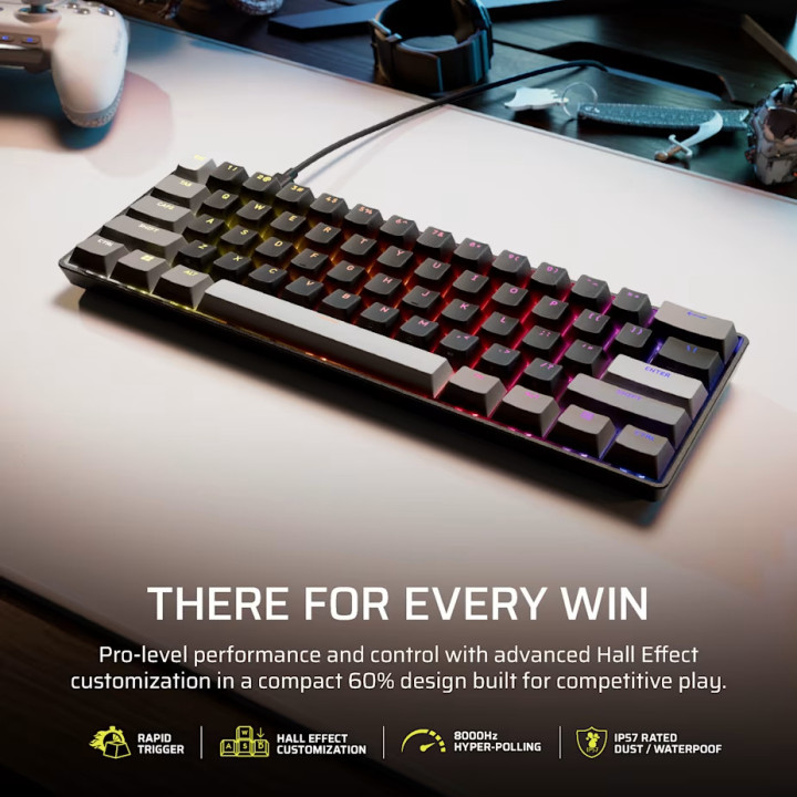 Геймърска професионална компактна клавиатура Corsair Clipper Pro Mini 60-Core - CH-979101J-NA - 2