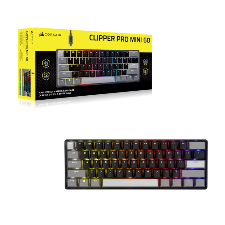 Геймърска професионална компактна клавиатура Corsair Clipper Pro Mini 60-Core - CH-979101J-NA - 11