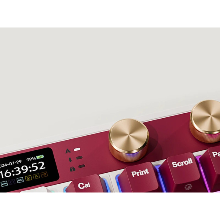 Bluetooth механична геймърска клавиатура ROYAL KLUDGE RK M87, Famicom, Cream switch, RGB подсветка, Anti-Ghosting - RK-M87-FAMIC