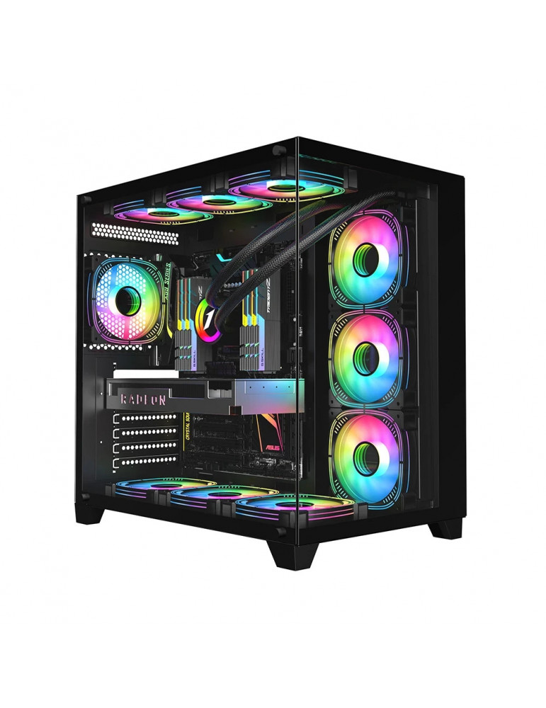 Кутия за компютър 1stPlayer MEGAVIEW MV8 Black, ATX - MV8-TP-BK