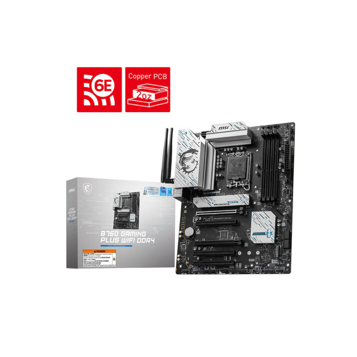 Дънна платка MSI B760 Gaming Plus WiFi DDR4, LGA 1700, DDR4 5333MHz (OC), ATX - 1