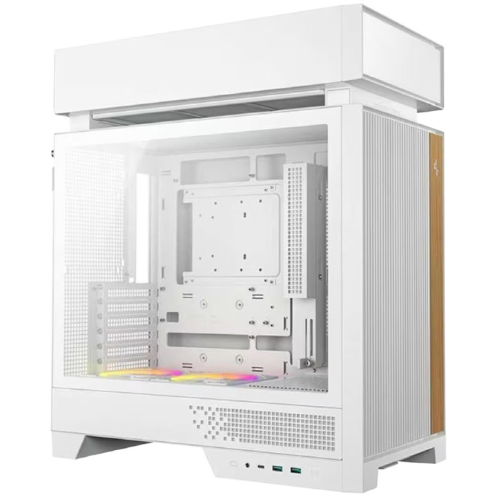 Кутия за компютър DeepCool CL660 WH, Midi Tower, ATX, бял и дърво - R-CL660-WHNNA0-G-1 - 1