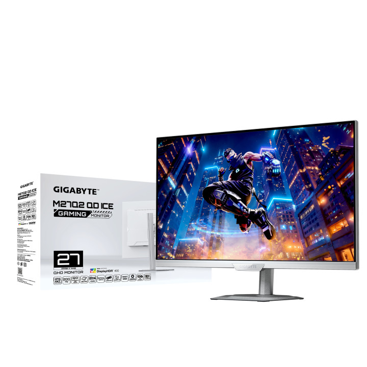 Монитор GIGABYTE M27Q2 QD ICE, 27" SS IPS Quantum Dot, QHD 2560x1440, 210Hz, 1ms, G-Sync - 8