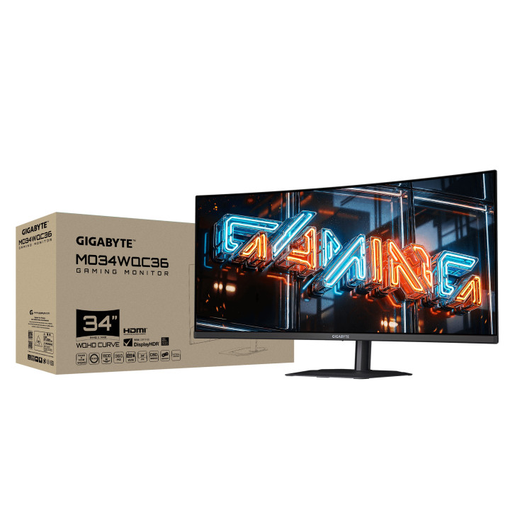 Монитор GIGABYTE MO34WQC36, 34" QD-OLED Ultra Wide WQHD (3440x1440) 360Hz - 9