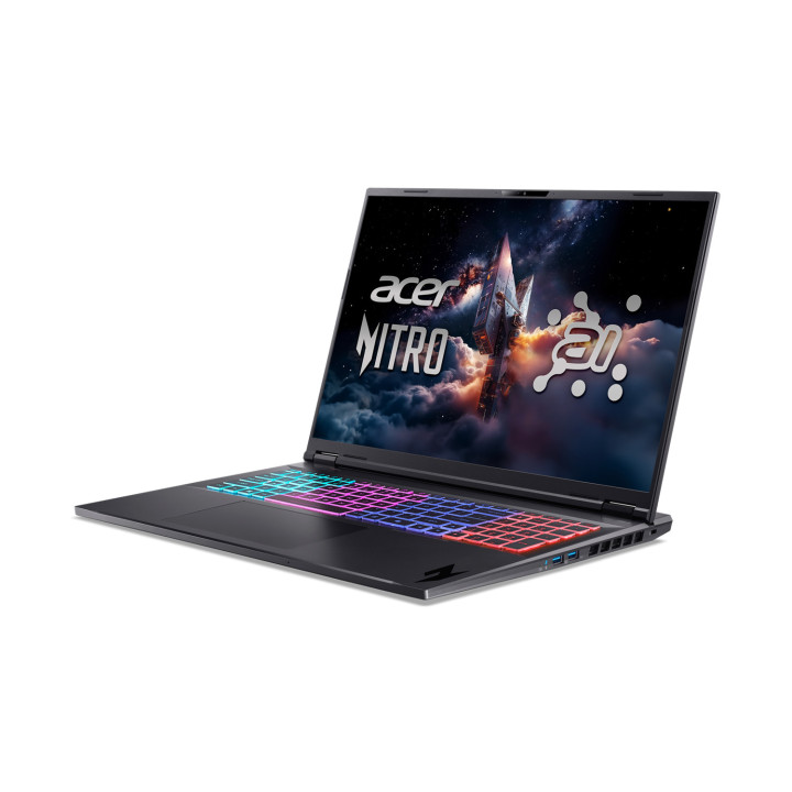 Лаптоп Acer Nitro 18 AI AN18-61-R9ES, 18.0", WQXGA, AMD Ryzen AI 7 350, NVIDIA RTX 5070 8GB GDDR7 DLSS 4, 16 GB, 1 TB SSD - NH.Q