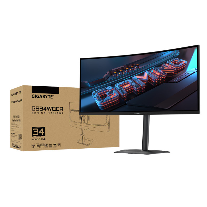 Монитор GIGABYTE GS34WQCA, 34" Ultra Wide VA WQHD (3440x1440) 120Hz Curved - 8