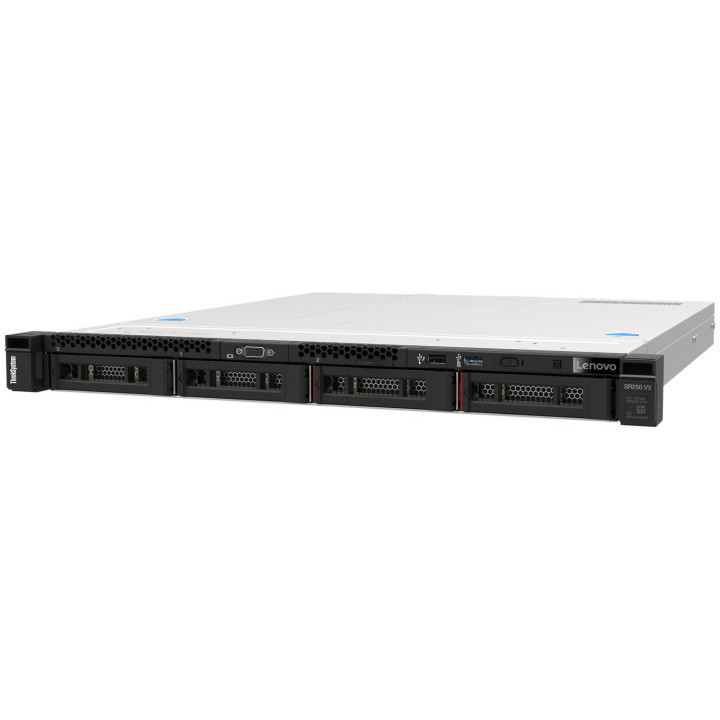 Сервър Lenovo ThinkSystem SR250 V3, Intel Xeon 6353P 8C 2.7GHz 24M, 32GB DDR5 UDIMM, 8x2.5inch RAID 545-8i, 2x1GbE, 1x800W - 7DC