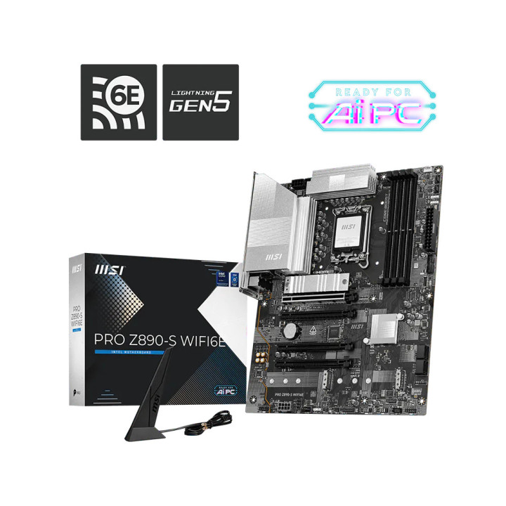 Дънна платка MSI PRO Z890-S WIFI6E, LGA 1851, DDR5 до 8800MHz (OC), 4x PCIe x16, 3x M.2, WiFi 6E - 1