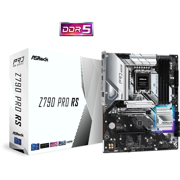 Дънна платка ASROCK Z790 Pro RS, LGA1700, 4xDDR5, 8xSATA3, 4xM.2, 2xPCIEx16, 2xPCIEx1 - 1