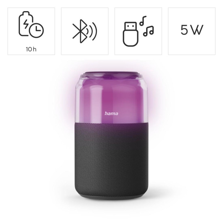 Bluetooth колонка HAMA Can Speaker, 5W, Bluetooth/AUX, акумулатор 10h - HAMA-188243 - 3