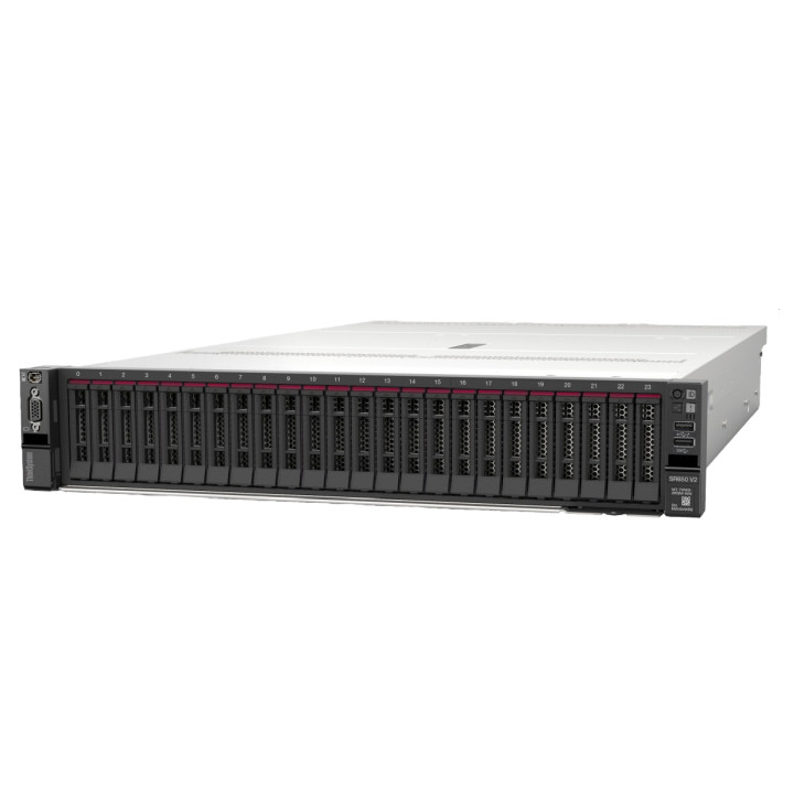 Сървър Lenovo ThinkSystem SR650 V2, Intel Xeon Silver 4310 (12C 2.1GHz), 32GB DDR4 3200MHz RDIMM, 8x 2.5" SAS/SATA Bay, RAID 935