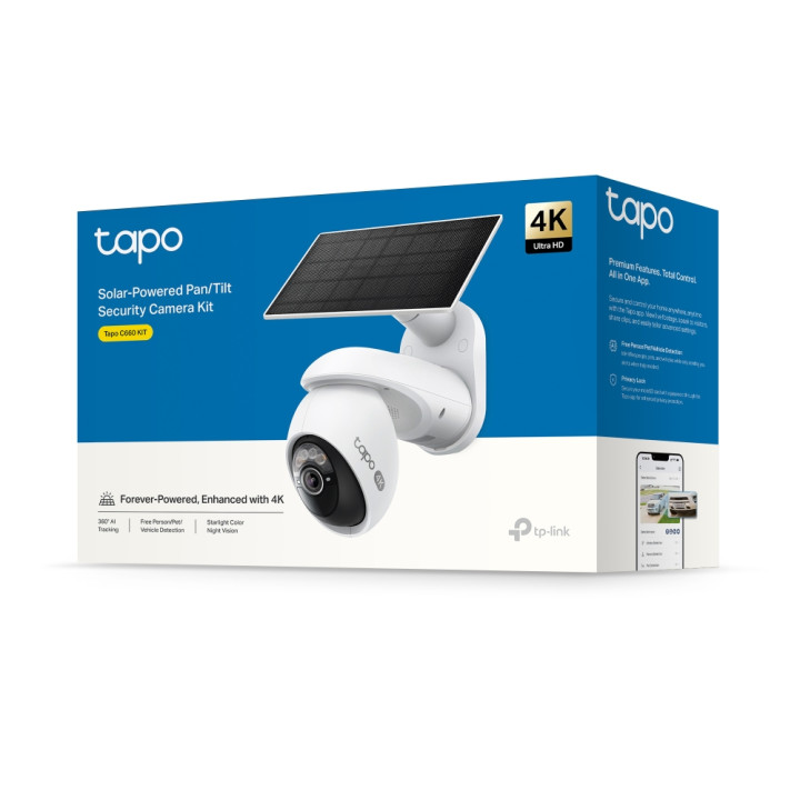Охранителна камера TP-Link Tapo C660 KIT, 4K Pan/Tilt със соларно захранване - 10