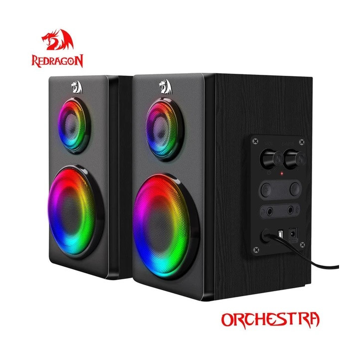 Тонколонки Redragon GS811 Orchestra, Стерео 7W RMS, Bluetooth 5.0, Дърво - 1